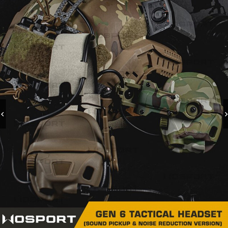 HD-17 GEN 6 Tactical Headset Sound Pickup e riduzione del rumore sport Shooting paraorecchie sport Shooting Impact cuffie antirumore