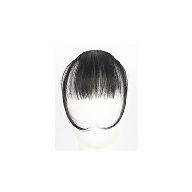 Rambut palsu poni sintetis klip dalam ekstensi rambut poni depan rapi rambut palsu poni tipis untuk wanita gadis perempuan