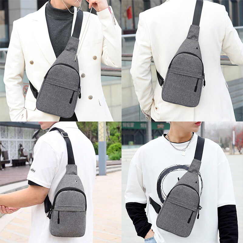 Unisex Canvas Fashion Chest Bags Shoulder Clutch Cell Phone Waist Chest Pack Sport Gym Mini Bag Poch Case Key Case Mom Gift New