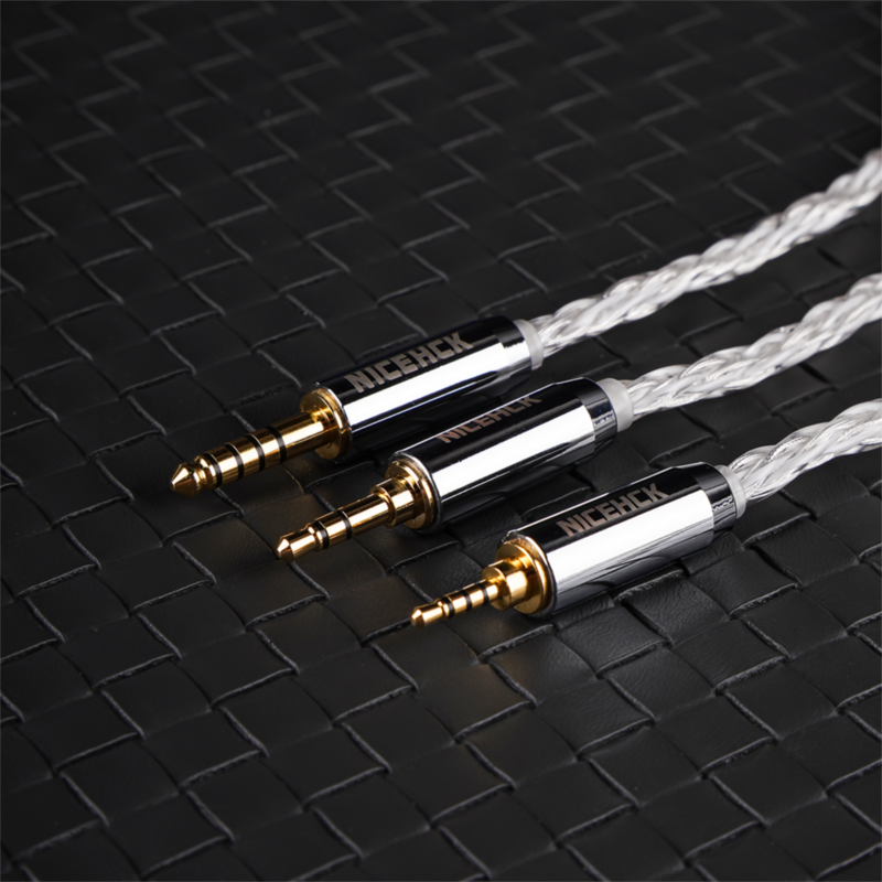 NiceHCK słuchawki DeepSnow Upgrade IEM Cable 4 nici posrebrzane niemieckie miedziane druty HiFi MMCX/2Pin/QDC dla Conch Nova F1 Pro