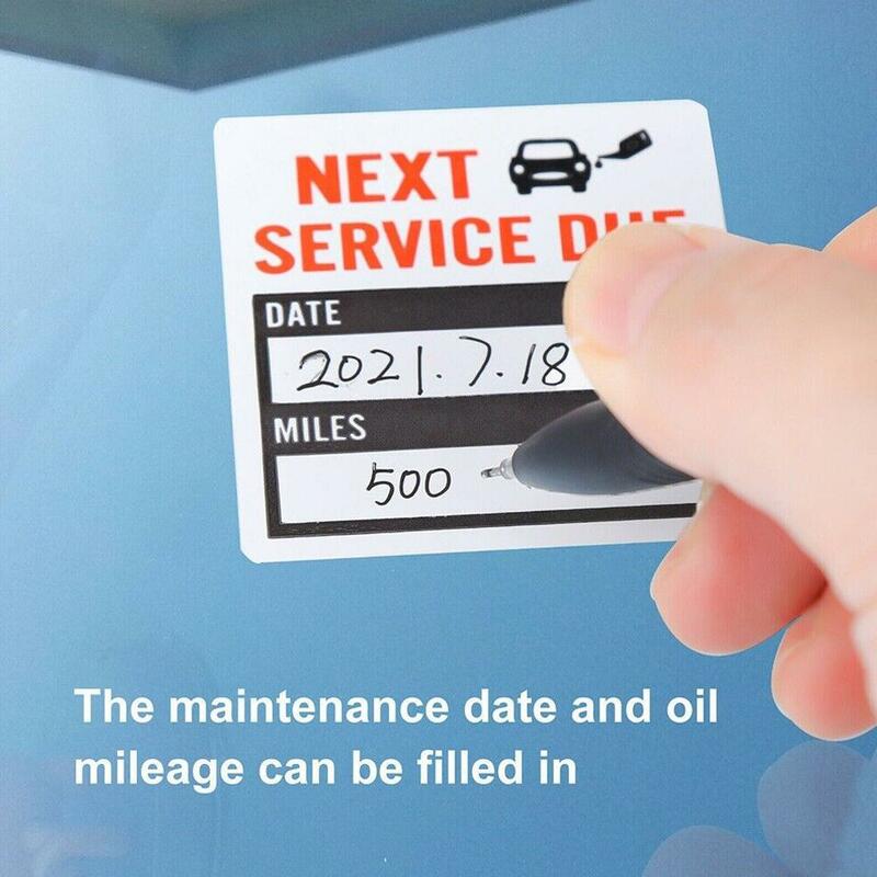 Wyczyść następną usługę ze względu na etykiety na naklejki na wymianę oleju samochodowego W samochodzie statyczne przylgnięcie naklejkę z przypomnieniem 2x2 cale dla W D0i1