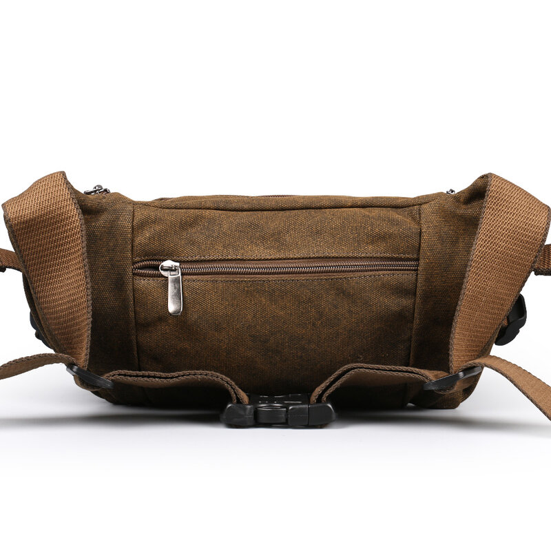 Ruil Retro ผ้าใบเอวกระเป๋าผู้ชายแฟชั่นกระเป๋าอเนกประสงค์กระเป๋าเดินทางกระเป๋า Vintage เดิน Mountaineering แพคเกจ