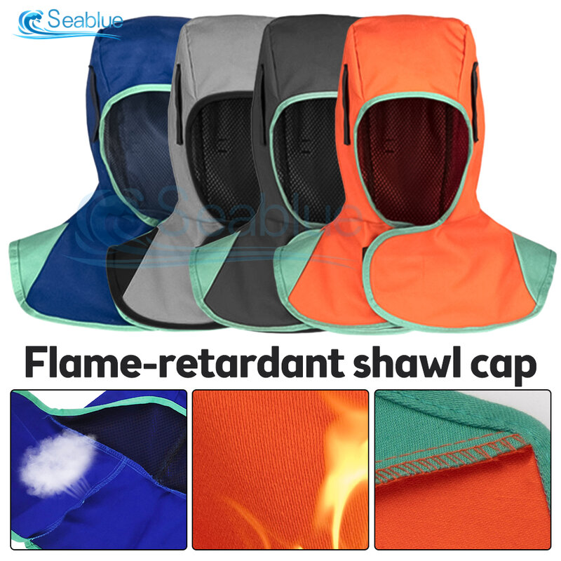 Full Protective Welding Hood for Men Washable Breathable Welding Neck Cover Flame-Retardant Protective Welding Cap for Welder