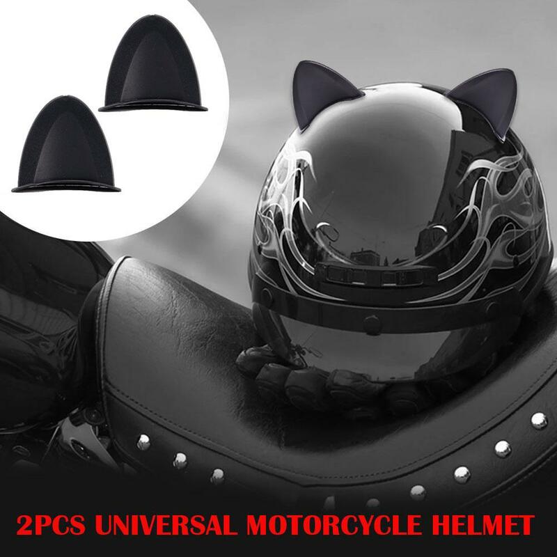 Decoración Universal de orejas de gato para casco de motocicleta, pegatinas bonitas para conducción de coche eléctrico, accesorio de decoración, 2/4
