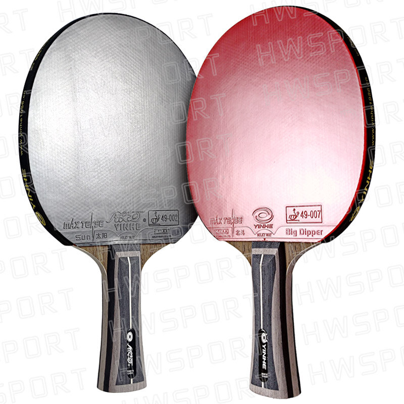 YINHE-raquete profissional do tênis de mesa, raquete pre-feita do pongue do pingue-pongue, 5 madeira, 2 carbono, tacada ofensiva para a velocidade, 12, 13, 14, 15 estrelas