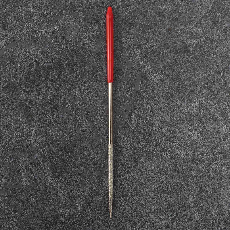 Lapidary-limas de diamante de cola de rata redonda, tono plateado rojo, 3Mm X 140Mm