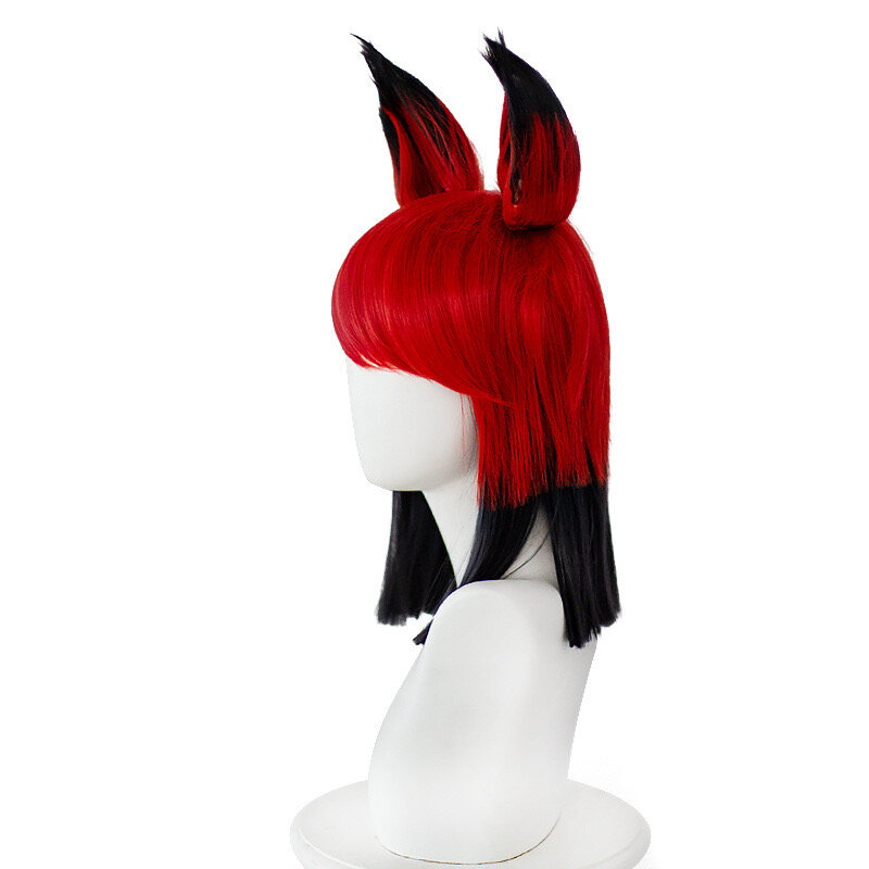 Alastor парик для косплея отеля красные черные короткие волосы Хэллоуин Карнавал фотореквизит