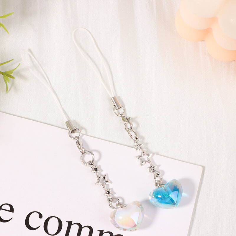 Fashion Y2K Heart Star Mobile Phone Lanyard Minimalist Cute Cell Phone Straps Keychain Pendant Decoration