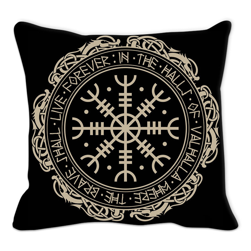 Амулет викинга Наволочка диван Подушка Декор для дома черный и белый геометрический чехол