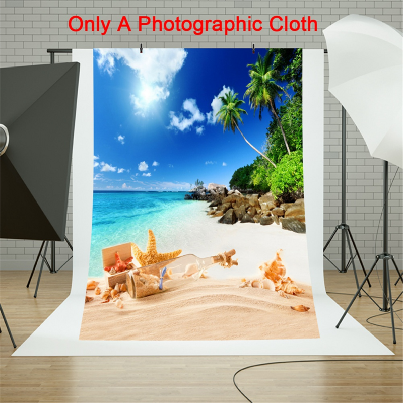Фон для фотосъемки с изображением летних тропических пляжных листьев, пальмовых листьев, белых облаков для гаваев, 210x150 см