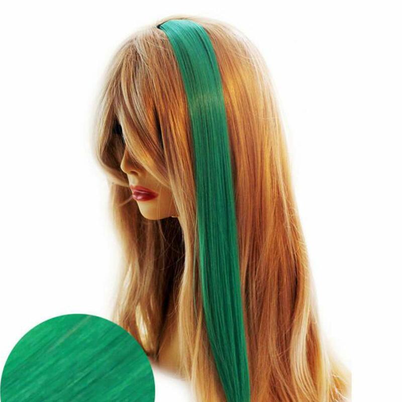 Hair Extensions Color Heat-Resistant Straight Highlight Hairpieces Cospaly Fashion Party 24 Pcs