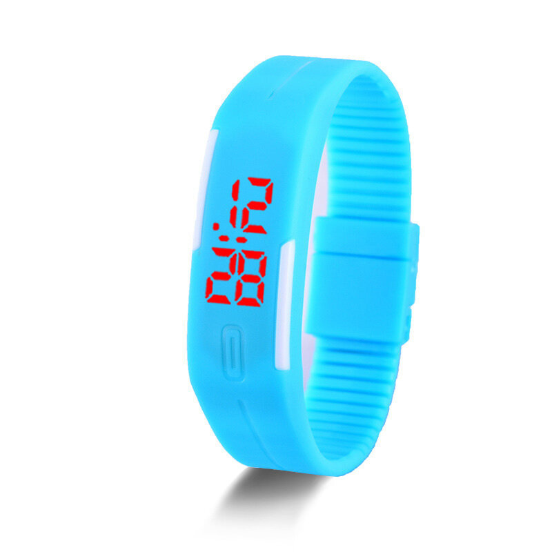 Relojes digitales LED para hombre y mujer, pulsera deportiva de goma de silicona de Color caramelo con pantalla táctil, novedad