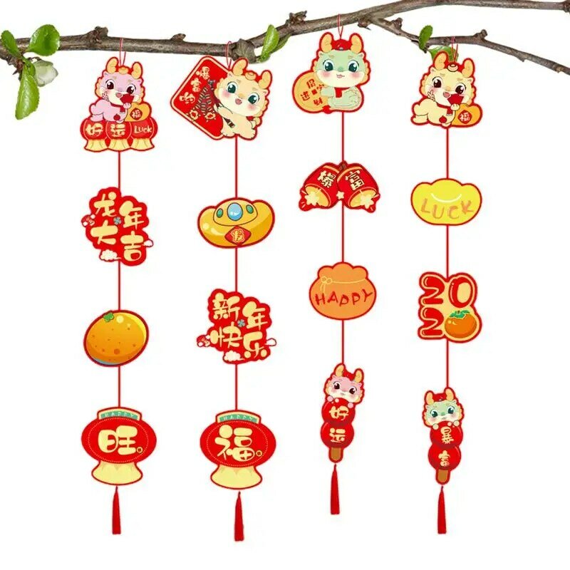 مهرجان الربيع زخرفة السنة الصينية الجديدة ، كارتون لطيف ، ديكور ، تنين ، قلادة بونساي ، هدية حفلة ، الربيع