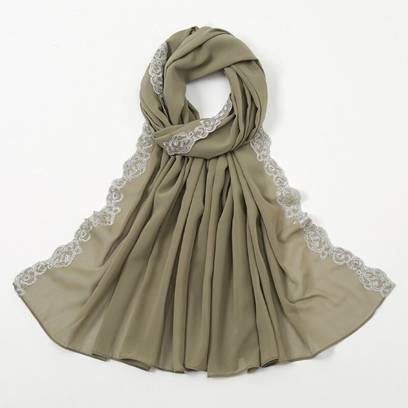 Y166 Нежная кружевная шаль с цветочной отделкой для женщин, весна-лето, легкие шали, свадебный солнцезащитный анти-УФ-шарф, шарф