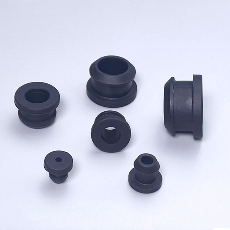 Black Silicone Rubber Snap-on Grommet Hole Plugs End Caps Bung Wire Cable Protect Bush 4.5mm-30mm