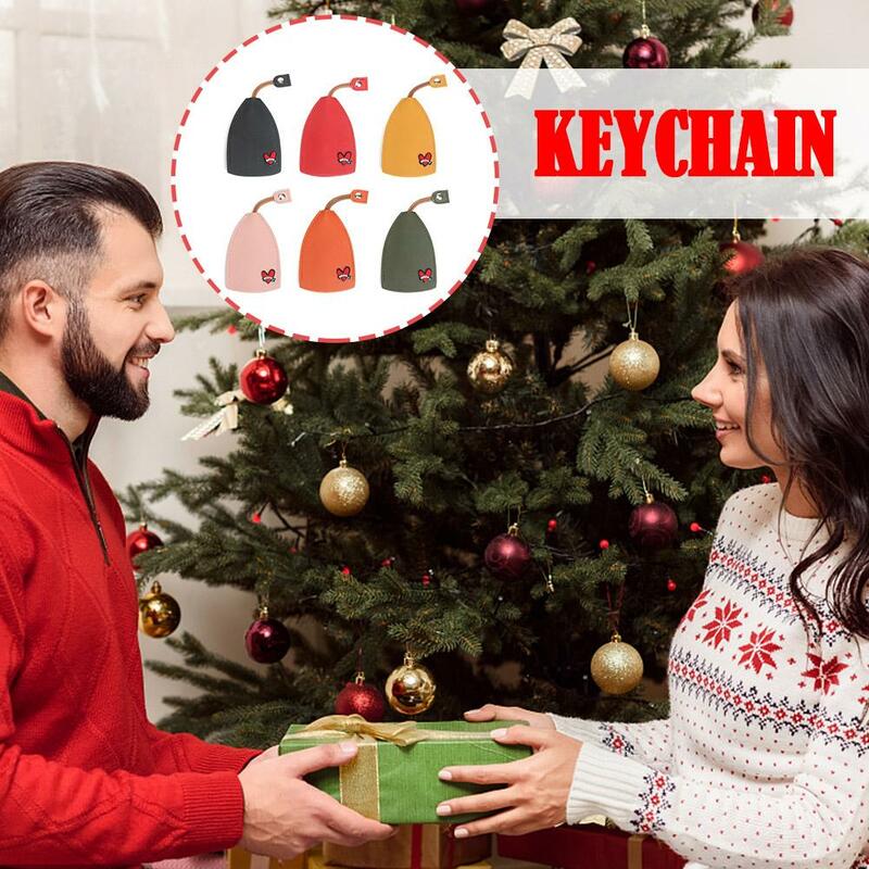クリスマスハートキーボックス、かわいいプルアウトウォレット、PUレザーキーケース、キー用プルタイプポケットキーホルダー、g8c0