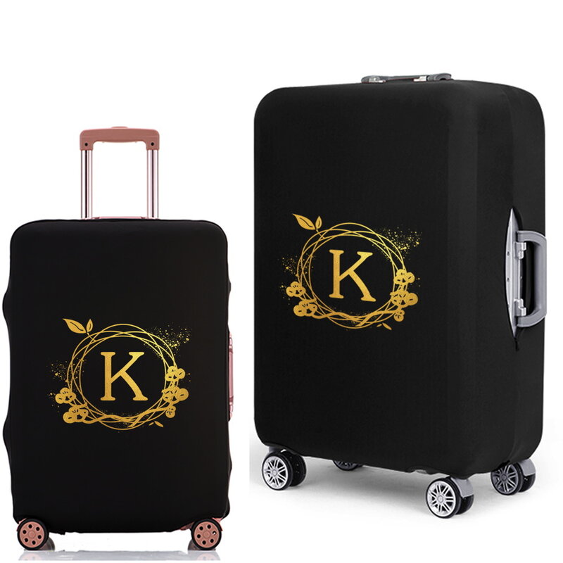 Luggage Case Protective Cover Wreath 26 Letter Pattern Travel Elastic Duffle Luggage Dust Cover for 18-28 Inch Suitcase 2022 New