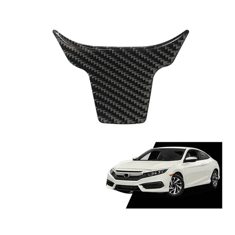 Koolstofvezel Stuurwiel Lip Cover Paneel Frame Bekleding Voor Honda Civic 2016-2021
