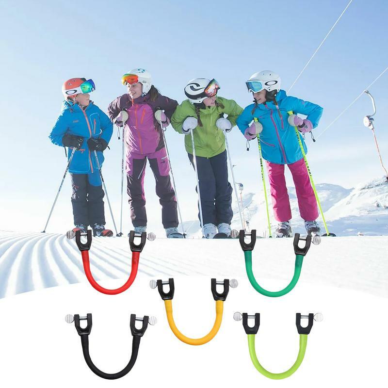 Conector de punta de esquí para niños, Conector de Snowboard, Clips de esquí, entrenador fácil, herramientas de entrenamiento de esquí de nieve, Ayuda de cuña de punta de esquí, Invierno