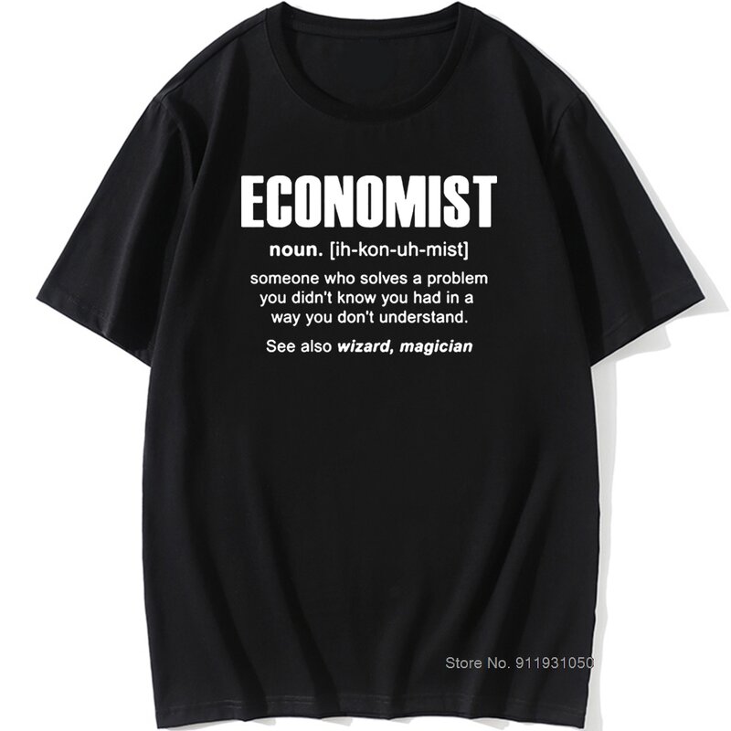 Mangas curtas com o pescoço dos homens Camiseta, Economista, Definição, Substantivo, Engraçado, Hip Hop, Algodão Vintage