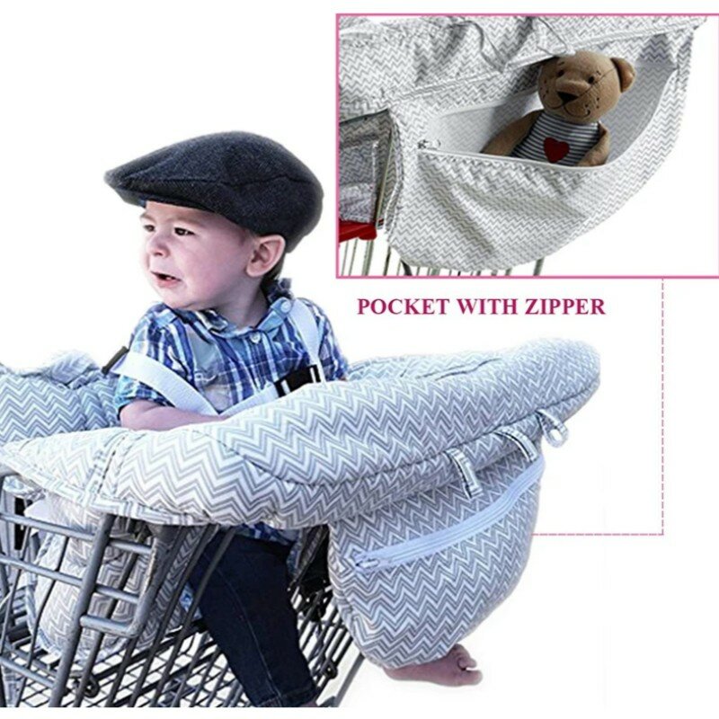 Penutup keranjang belanja besar dan sarung kursi tinggi untuk bayi selimut keranjang belanja portabel kursi bayi