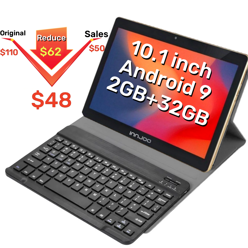 최신 안드로이드 9.0 전화 태블릿 PC, Innjoo SC7731 쿼드 코어, 1280x800 픽셀 심 듀얼 카메라, 2GB RAM, 32GB ROM, 10.1 인치, 3G