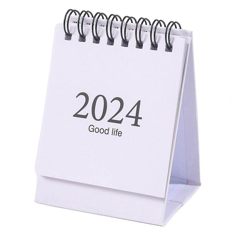 Kalender meja Mini 2024, kalender meja Morandi, dekorasi desktop Kreatif kumparan paket kalender