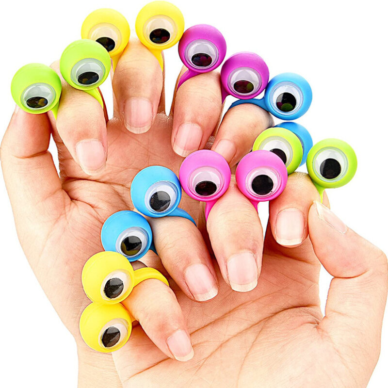 20/10pcs Creative Devil Big Eye Ring Toys Halloween Funny Eyeball Ring Trick Prop Children's Party Finger Decoration Jewelry