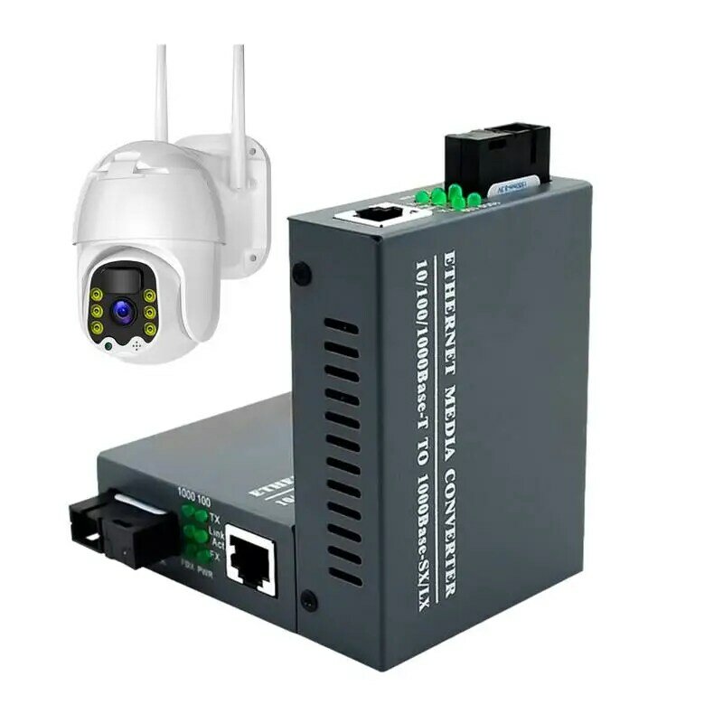 Gigabit Fiber Optische Media Converter 1000/100Mbps Ethernet Rj45 Single Mode Single Fiber Tx Rx Sc Poort Externe Voeding
