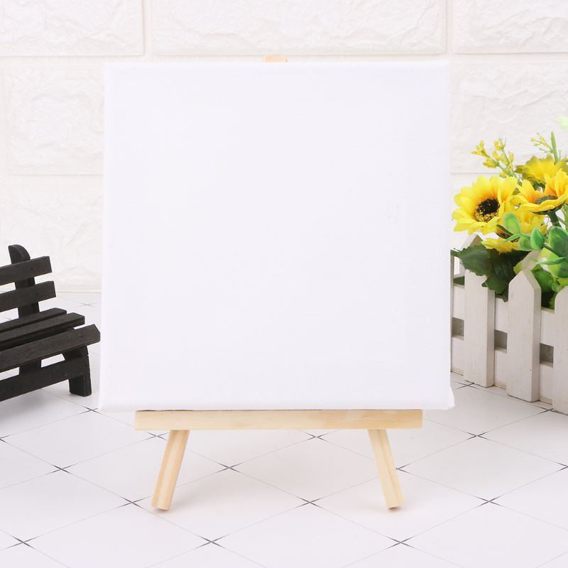 Mini Canvas and Natural Wood Easel Set Party Decoration Painiting Bracket Rack