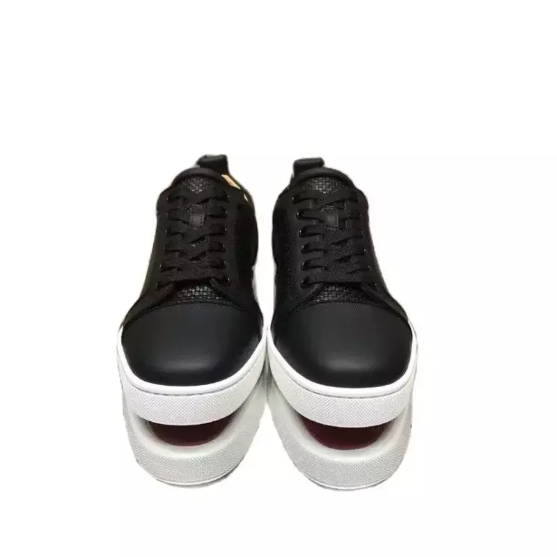 Luxury Low Cut For Men Trainers Driving Spiked Black Weave rivetti da sposa in vera pelle Flats Sneakers scarpe regalo di natale