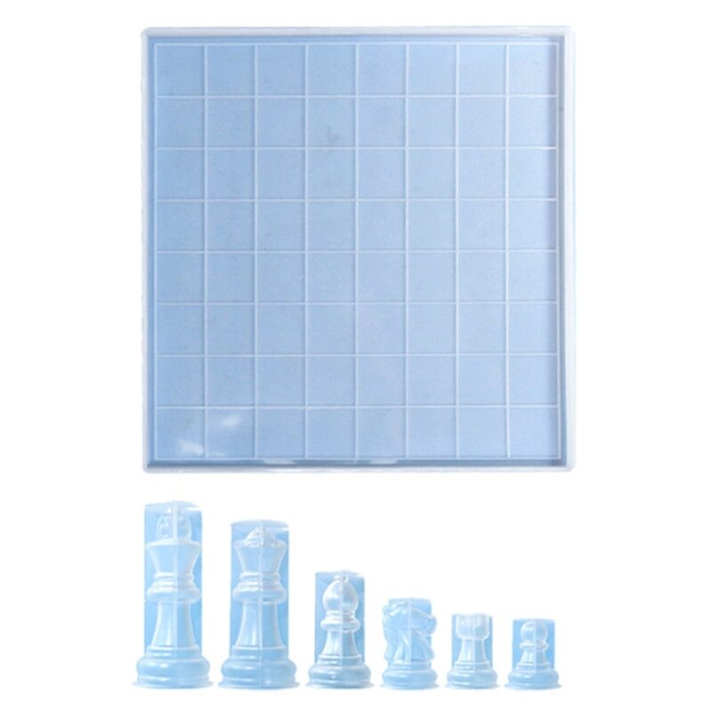 Chess Board Game Mould Silicone Material Hand-Making Supplies for DIY Crafts