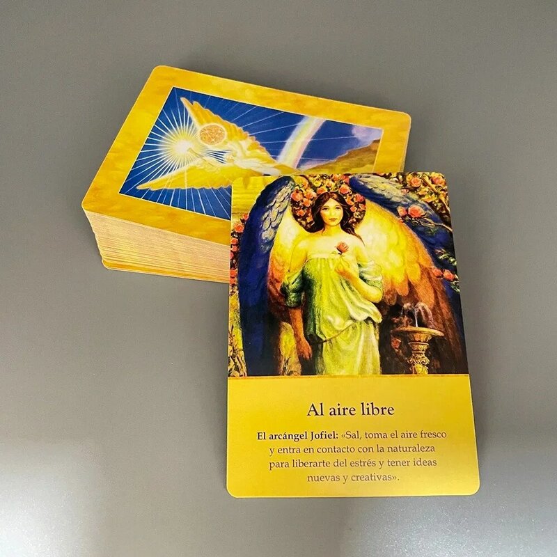 10.4*7.3cm karty wyroczni archanioła w wersja hiszpańska losie wskazówki anioły Oraculos gra planszowa talia 44 sztuki kart