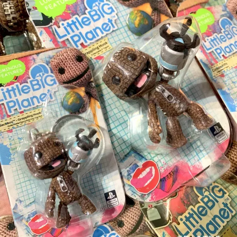 Pequeño planeta grande figura de acción de Anime articulaciones móviles llavero colgante juego Sackboy Afro Sackbot juguetes de modelos para niños, regalo de cumpleaños