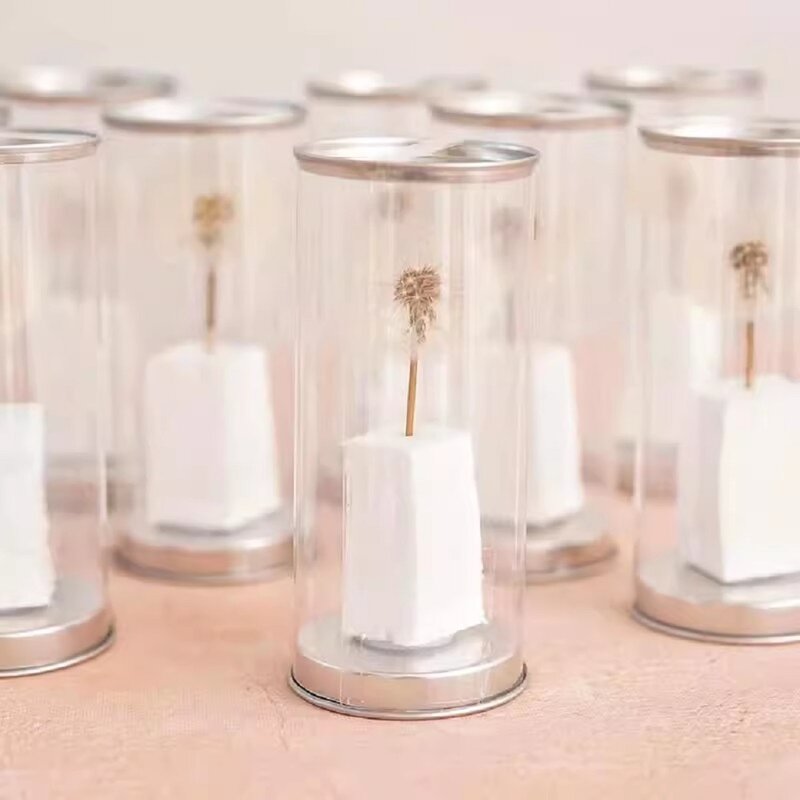 Abadi Dandelion bunga segar tetesan bahan kolagen DIY bunga Dekoratif kotak kaca penutup bahan buatan tangan