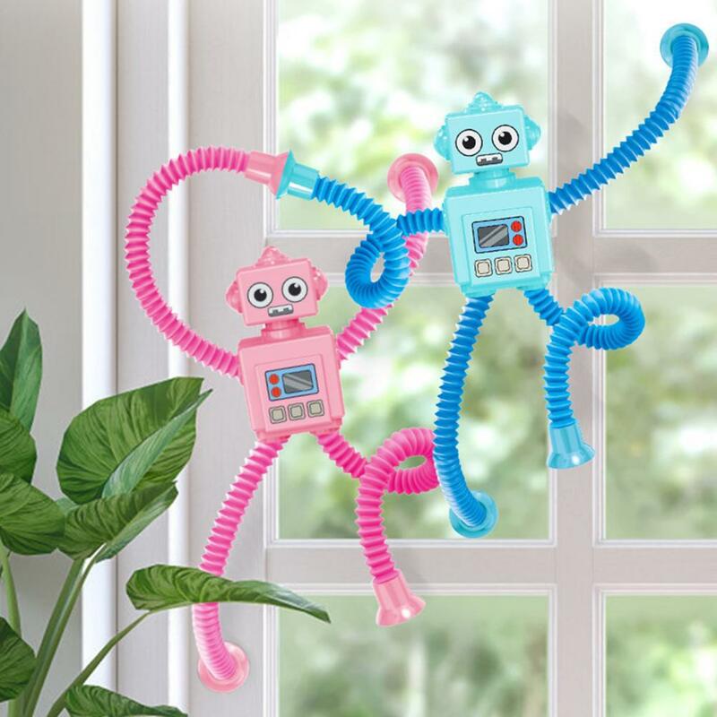 Lighting Robot Decompression Tubes Stretchable Suction Cup Limbs Attractive Soothing Toy for Stress Relief