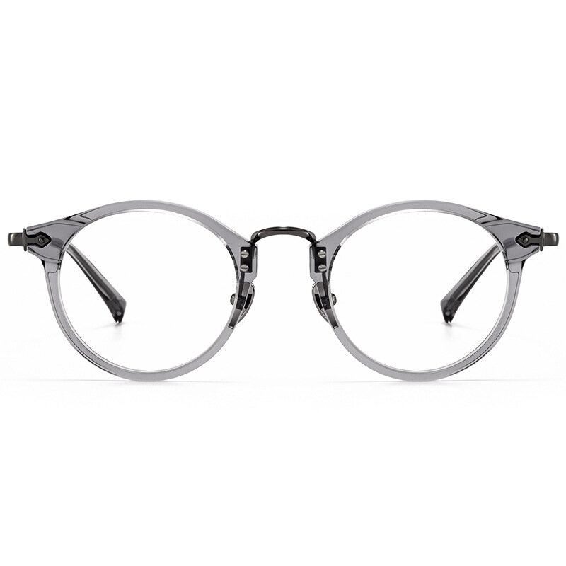 Montatura per occhiali Vintage in acetato di alta qualità occhiali rotondi in titanio semplici da uomo che leggono miopia occhiali da vista Designer di marca