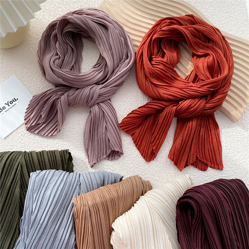 Foulard en coton et lin pour femmes, 25x135cm, pour cheveux, Turban, bandana, châle