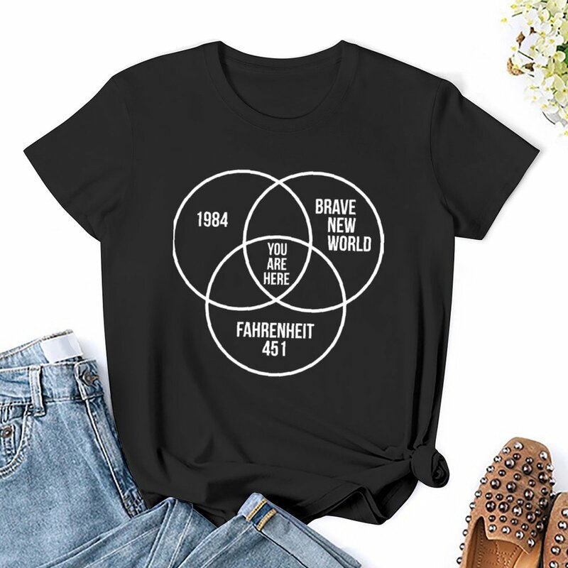 1984 Brave Conspiracy untuk penggemar T-shirt atasan musim panas pakaian estetika pakaian hippie ukuran besar t kemeja untuk wanita longgar fit