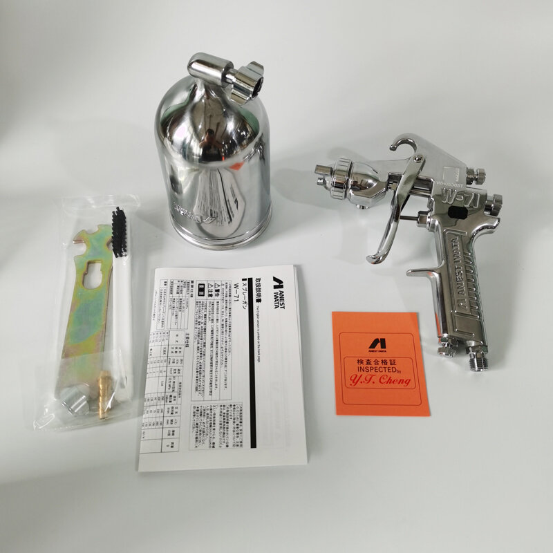 Original autêntico anest iwata W-71 lado pote pistola de pulverizador 1.0/1.3/1.5/1.8mm bico alta atomização pistola de pintura