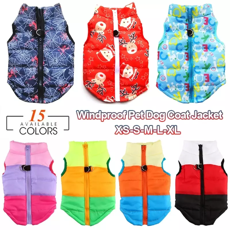 Winter Warm Pet Clothes For Small Dogs Windproof Pet Dog Coat Jacket Padded Clothing for Yorkie Chihuahua Puppy Cat Outfit Vest
