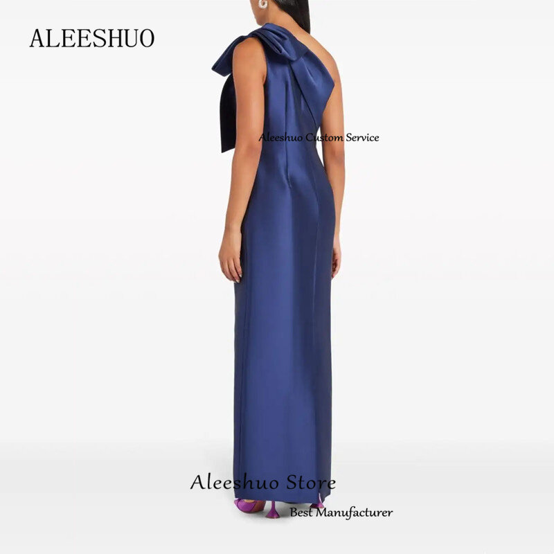 Cleeshuo-Robe de Soirée Longue en Satin Style Sirène, Tenue de Bal avec Plis et Nministériels d, Formelle, Longueur au Sol