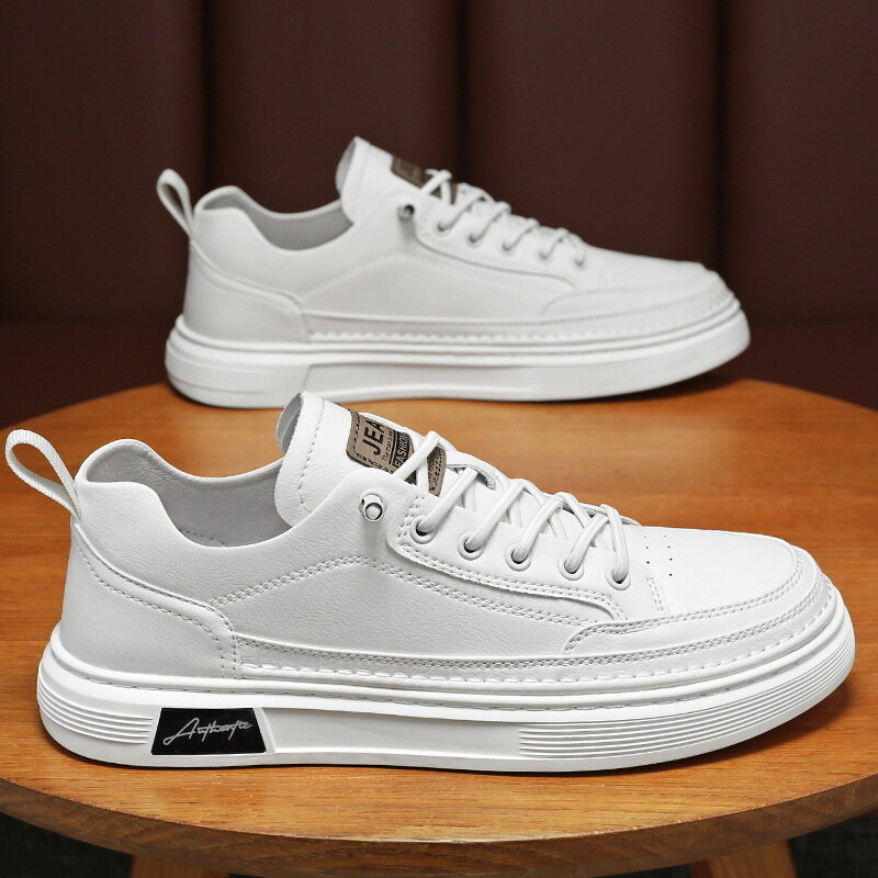 Sneakers da uomo comode scarpe Casual traspiranti per uomo 2024 maschio Trendy Low Top Leather Hard-wear Small White Flats |