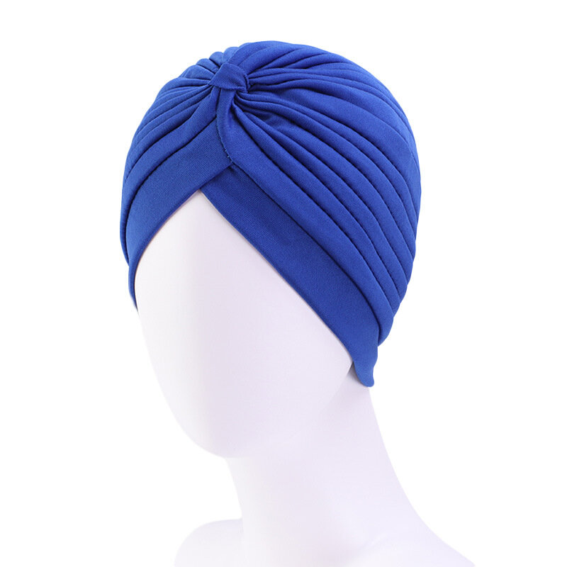 Elástico chapéu turbante para as mulheres, chapéu muçulmano, cor sólida, árabe, estilo indiano, tampa da cabeça, perda de cabelo acessórios