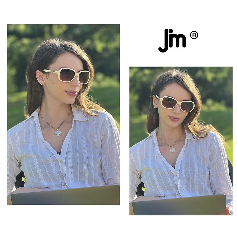 JM كبير مستطيل ثنائية البؤرة القراءة النظارات الشمسية للنساء خمر المتضخم سيدة نظارات القراءة UV400
