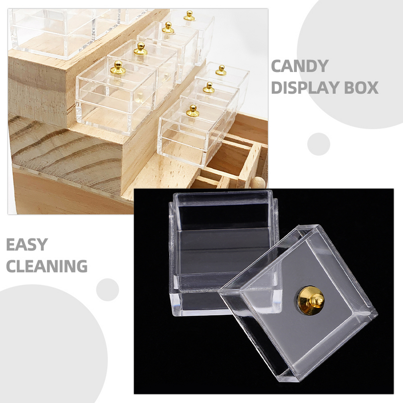 Doces Display Box para Modelos em Miniatura, Brinquedos de Plástico, Decoração Acessório, Casa Prop, 8 Pcs