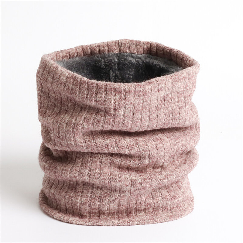 Solid Cashmere Plush Warm Winter Ring Scarf Women Men Knitted Full Face Mask snood Neck Scarves Bufanda Thick Muffler 2022 New