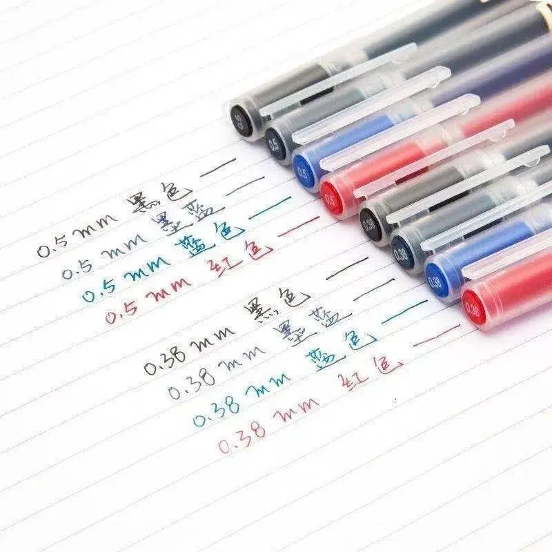 MUJIs-Ink Color Gel Pen, Preto, Azul, Vermelho, Deep Blue, Escritório, School Signature Pen, Papelaria Kawaii, Japão, 0.38mm, 0.5mm, 1Pc, 3 Pcs