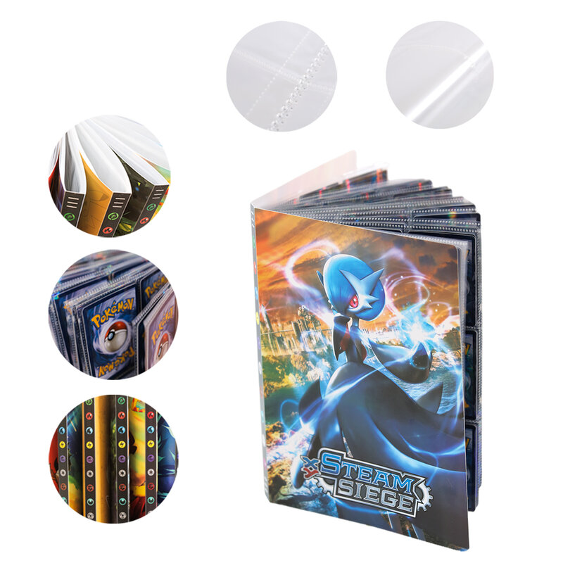 Carpeta de tarjetas Pokémon de gran capacidad, carpeta de libros de gran capacidad de 432 piezas, colección de juegos, protectores de tarjetas, nuevo