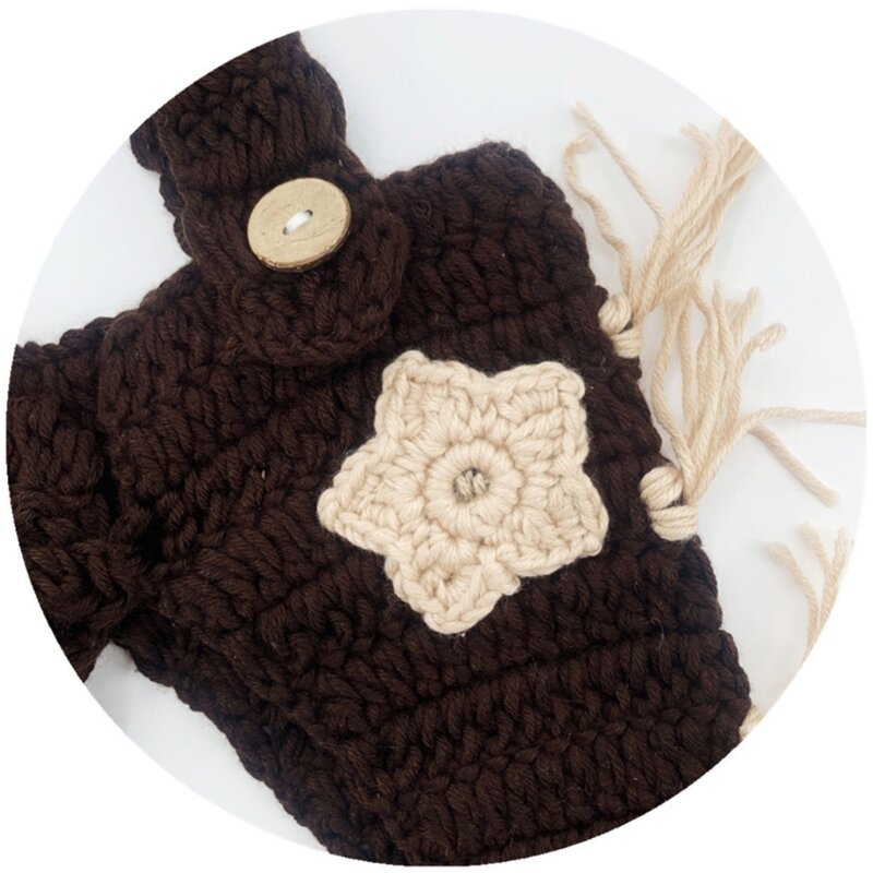 Crochet Knit Hat Pants Diaper Outfit Infant Photo Clothes Baby Supplies